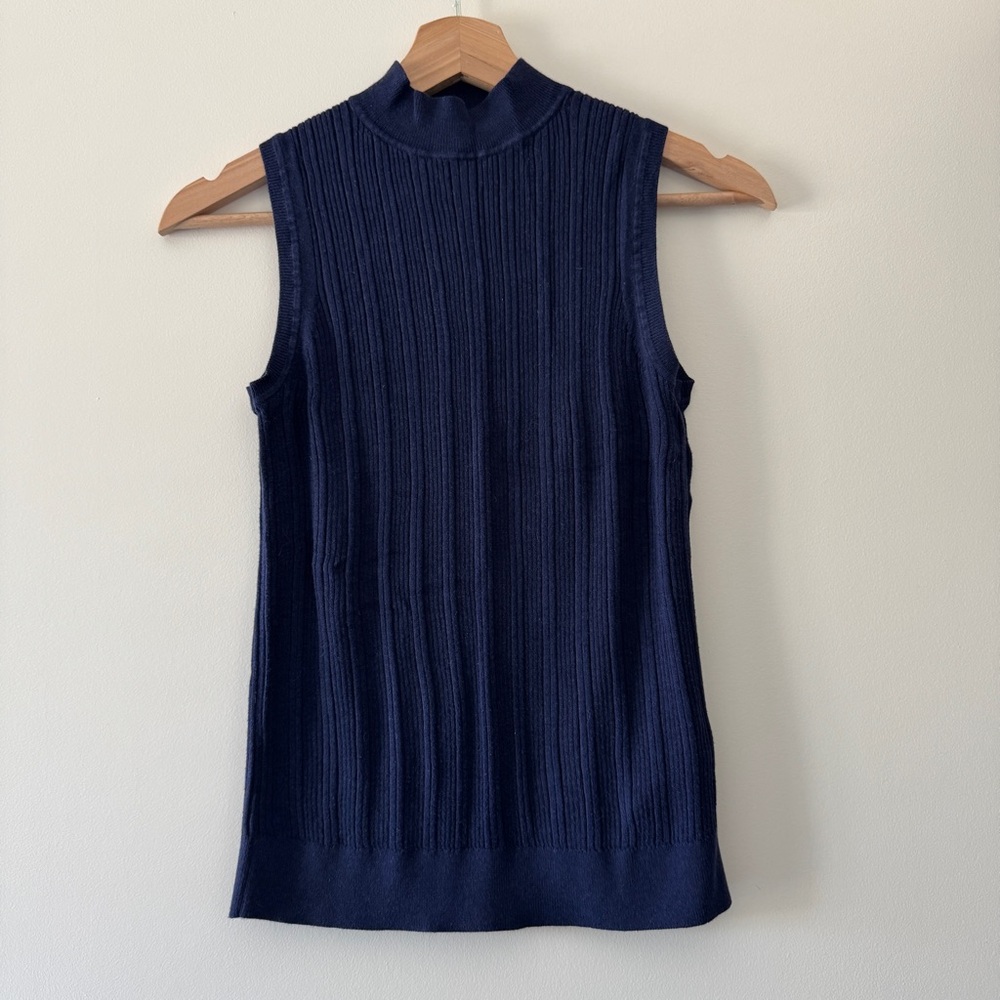 Banana Republic Navy Mock Neck Sweater Tank